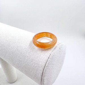 BOHO Vibes Orange Dyed Quarts Band 7.5 Size Ring